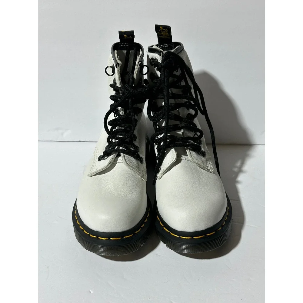 Dr. Martens 1460 Laced White Leather Ankle Boots Women's US 6 - Picture 5 of 9